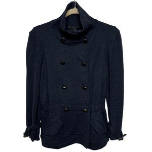 MARC JACOBS Blue Fitted Double Breasted Peacoat Wool Pea Winter Coat Extra Small
